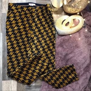 Boden nwot velvet navy/gold bird print pant sz8L